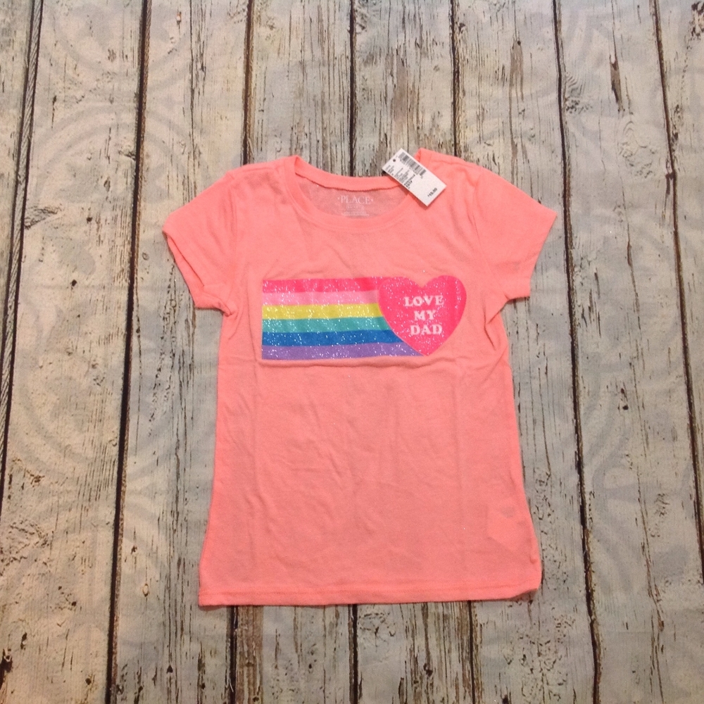 Coral Glitter Girls Shirt. The Children Place - Picture 2 of 3